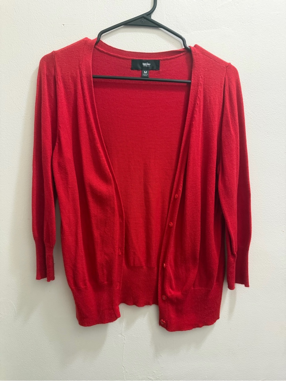 Red button up cardigan